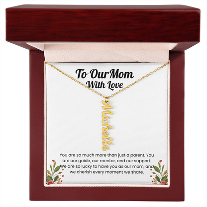 Custom Multiple Name Vertical Necklace for Mom