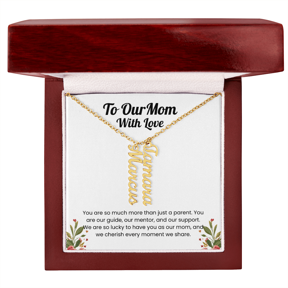 Custom Multiple Name Vertical Necklace for Mom