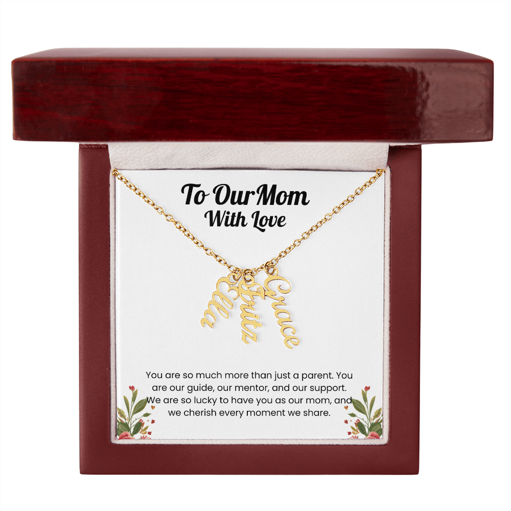 Custom Multiple Name Vertical Necklace for Mom
