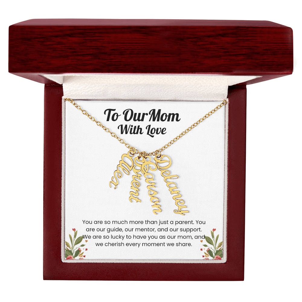 Custom Multiple Name Vertical Necklace for Mom