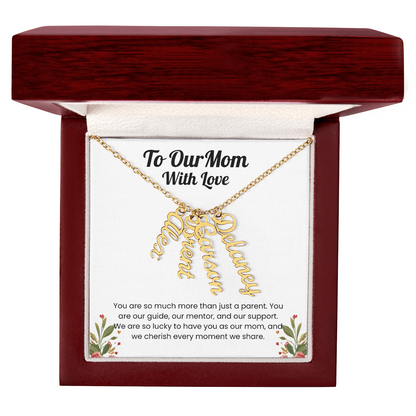 Custom Multiple Name Vertical Necklace for Mom