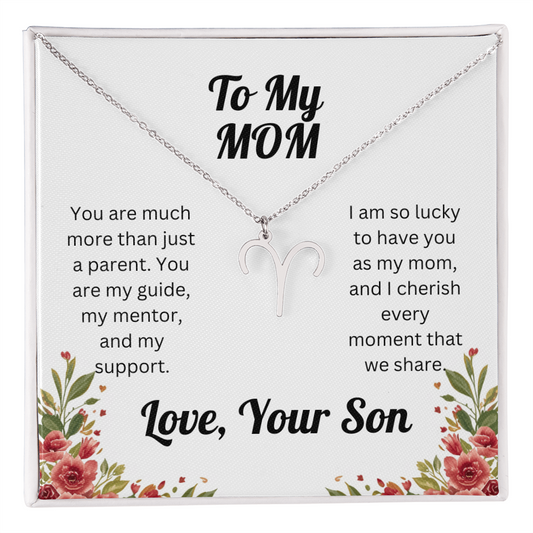 Zodiac Symbol Necklace to Mom from Son