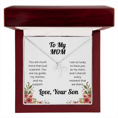 Zodiac Symbol Necklace to Mom from Son