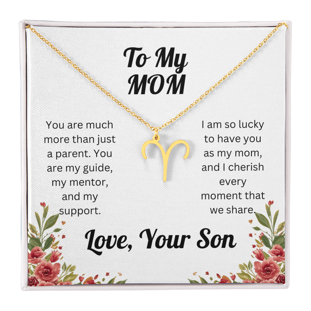 Zodiac Symbol Necklace to Mom from Son