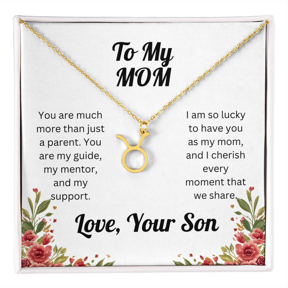 Zodiac Symbol Necklace to Mom from Son