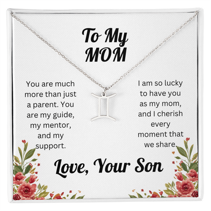 Zodiac Symbol Necklace to Mom from Son