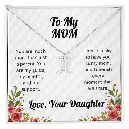 Zodiac Symbol Necklace to Mom from Daughter