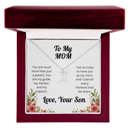 Zodiac Symbol Necklace to Mom from Son