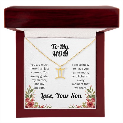 Zodiac Symbol Necklace to Mom from Son