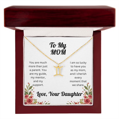 Zodiac Symbol Necklace to Mom from Daughter