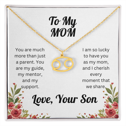 Zodiac Symbol Necklace to Mom from Son