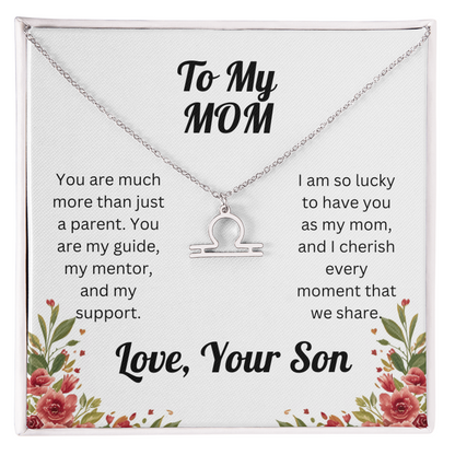 Zodiac Symbol Necklace to Mom from Son