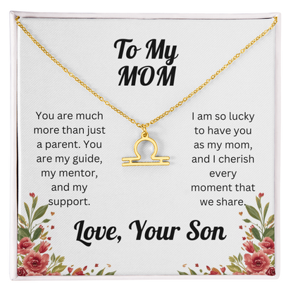 Zodiac Symbol Necklace to Mom from Son