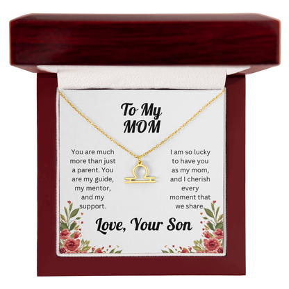 Zodiac Symbol Necklace to Mom from Son