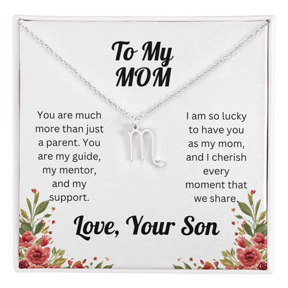 Zodiac Symbol Necklace to Mom from Son