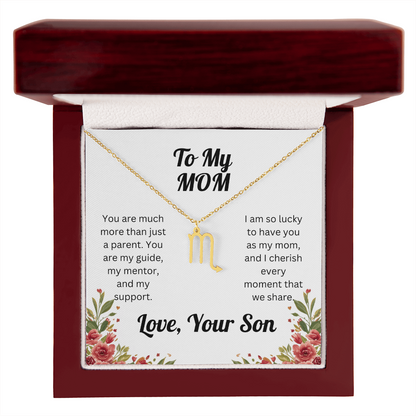 Zodiac Symbol Necklace to Mom from Son
