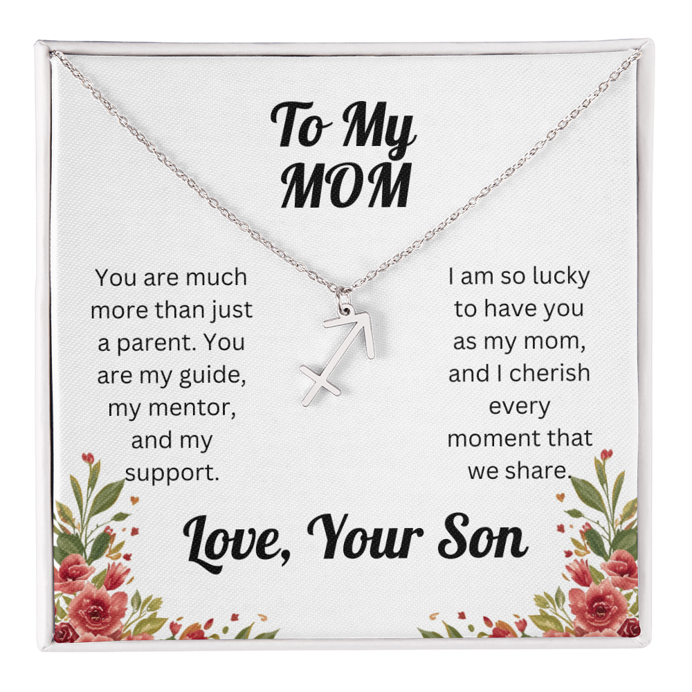 Zodiac Symbol Necklace to Mom from Son