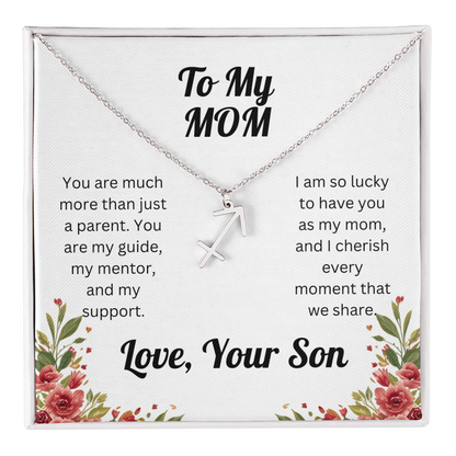 Zodiac Symbol Necklace to Mom from Son