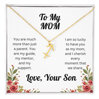 Zodiac Symbol Necklace to Mom from Son