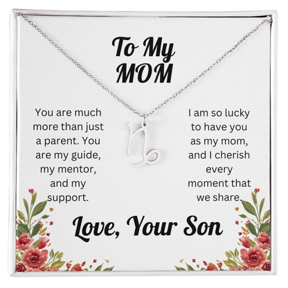Zodiac Symbol Necklace to Mom from Son