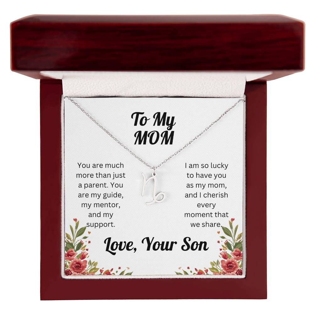 Zodiac Symbol Necklace to Mom from Son