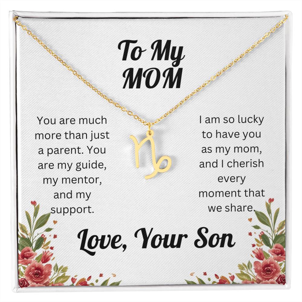 Zodiac Symbol Necklace to Mom from Son