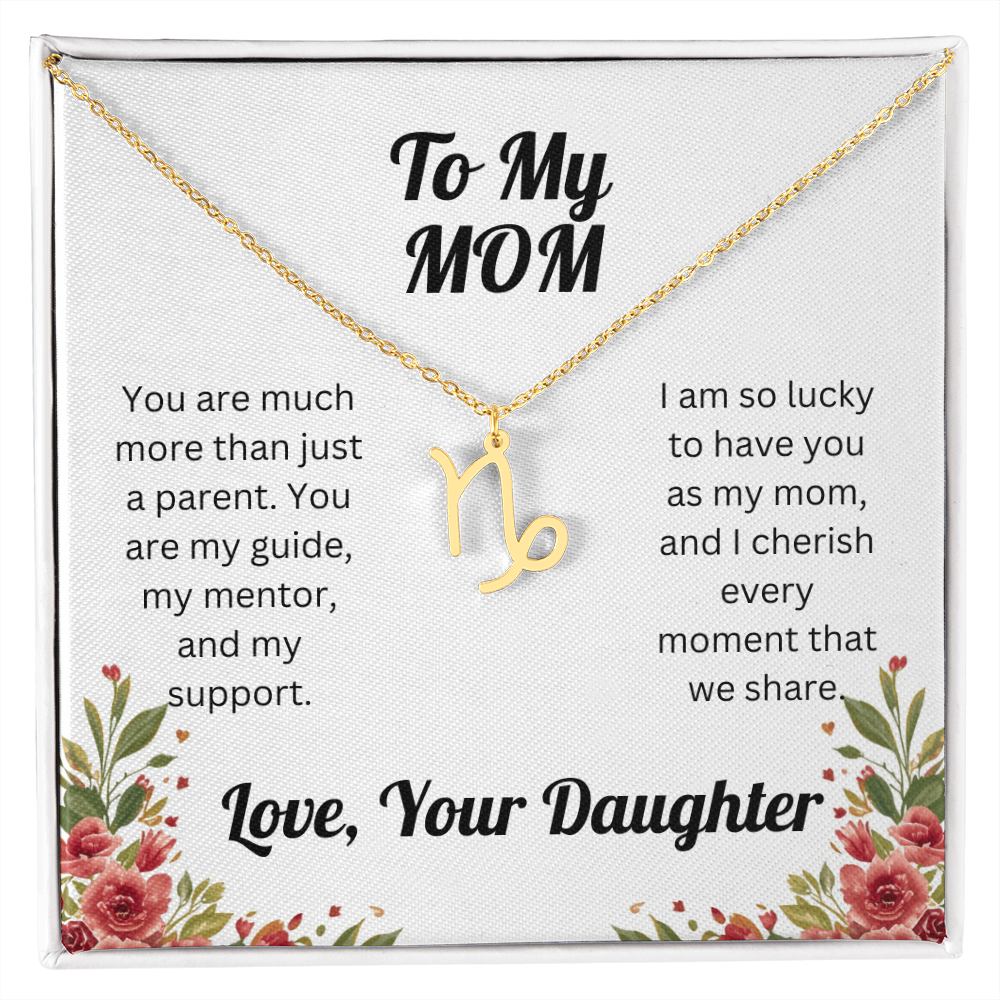 Zodiac Symbol Necklace to Mom from Daughter