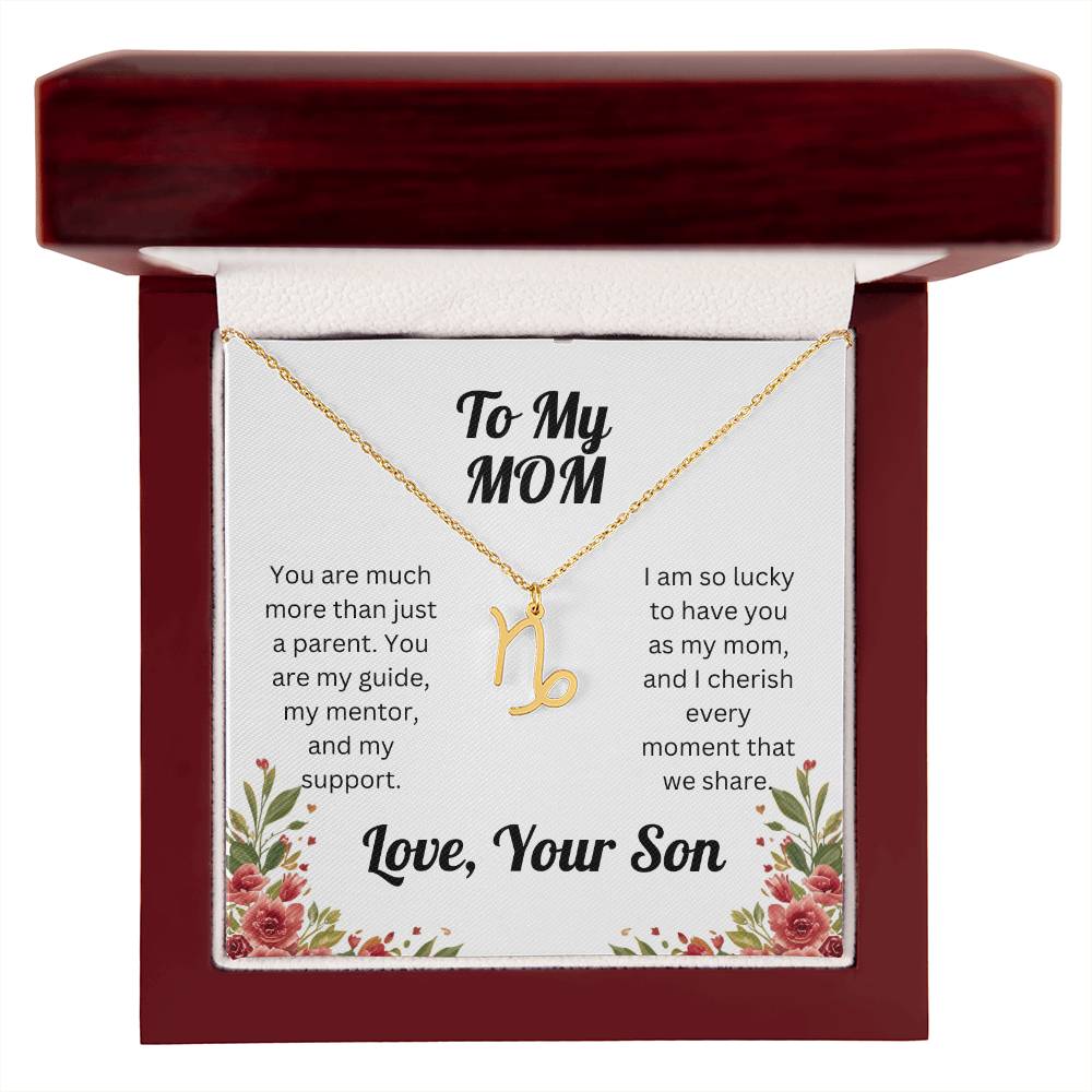 Zodiac Symbol Necklace to Mom from Son