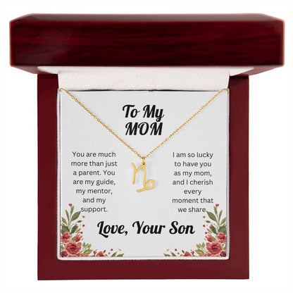 Zodiac Symbol Necklace to Mom from Son