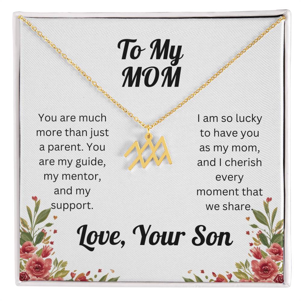 Zodiac Symbol Necklace to Mom from Son