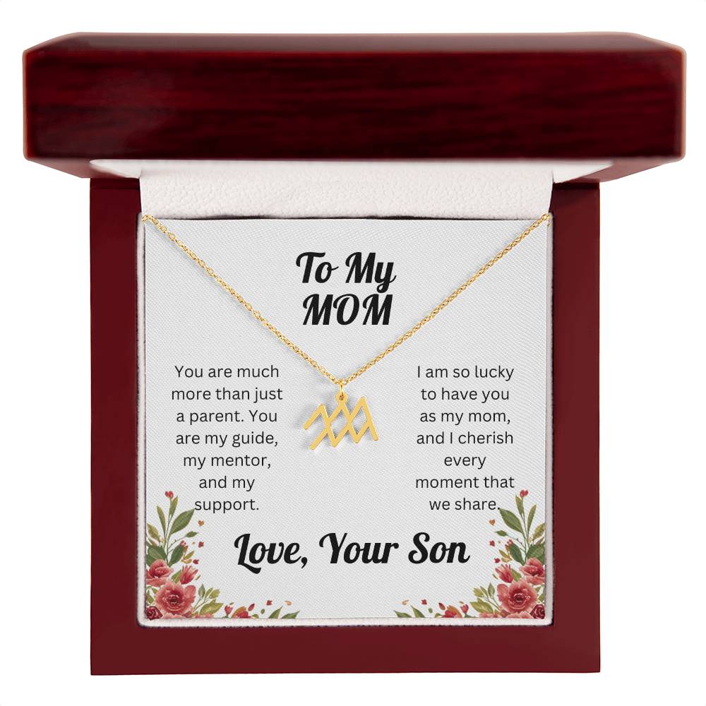 Zodiac Symbol Necklace to Mom from Son
