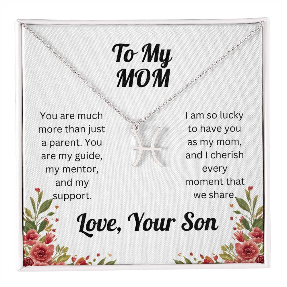 Zodiac Symbol Necklace to Mom from Son