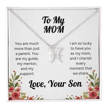 Zodiac Symbol Necklace to Mom from Son