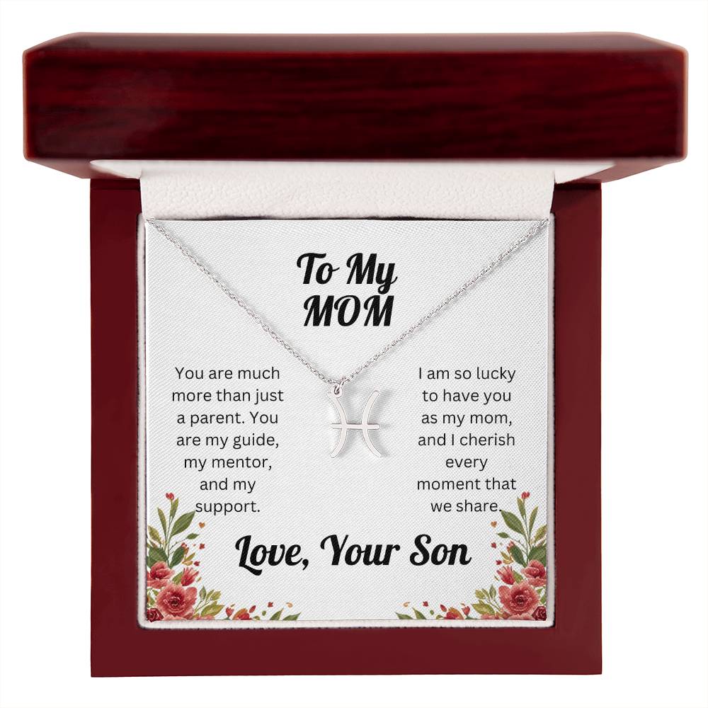 Zodiac Symbol Necklace to Mom from Son