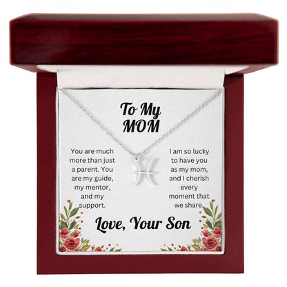 Zodiac Symbol Necklace to Mom from Son
