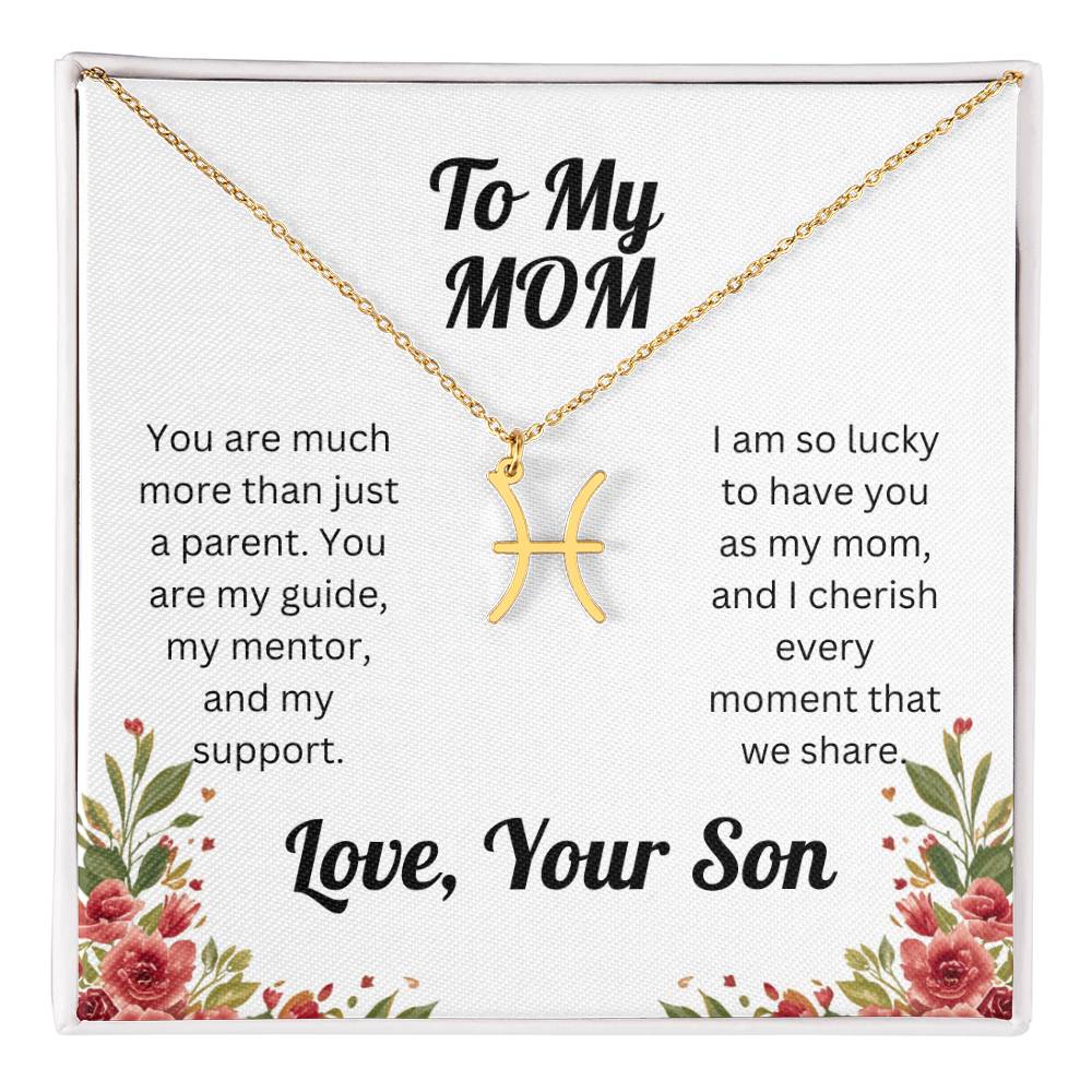 Zodiac Symbol Necklace to Mom from Son