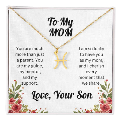 Zodiac Symbol Necklace to Mom from Son