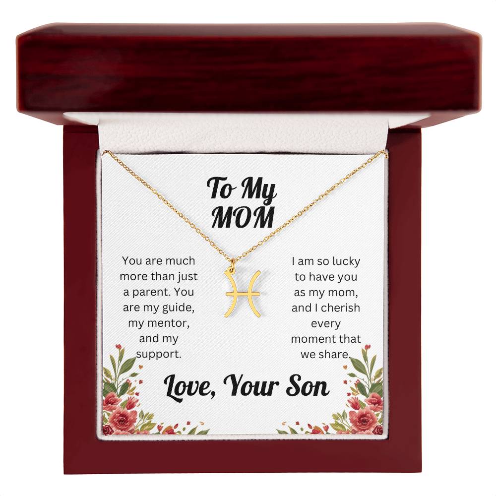 Zodiac Symbol Necklace to Mom from Son