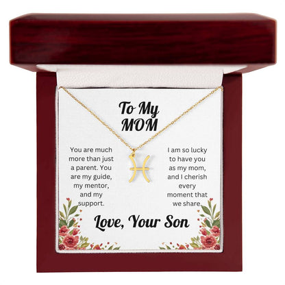 Zodiac Symbol Necklace to Mom from Son