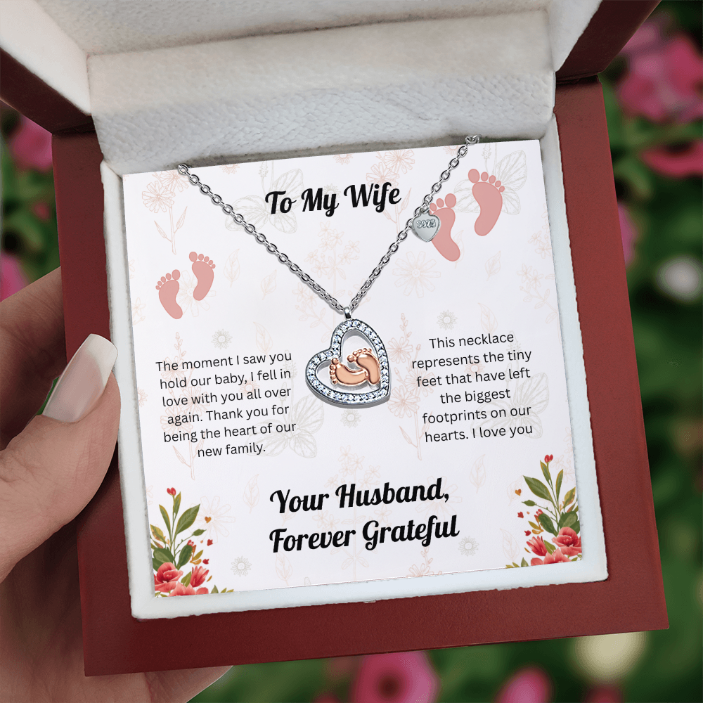 Baby Feet Heart Necklace 2