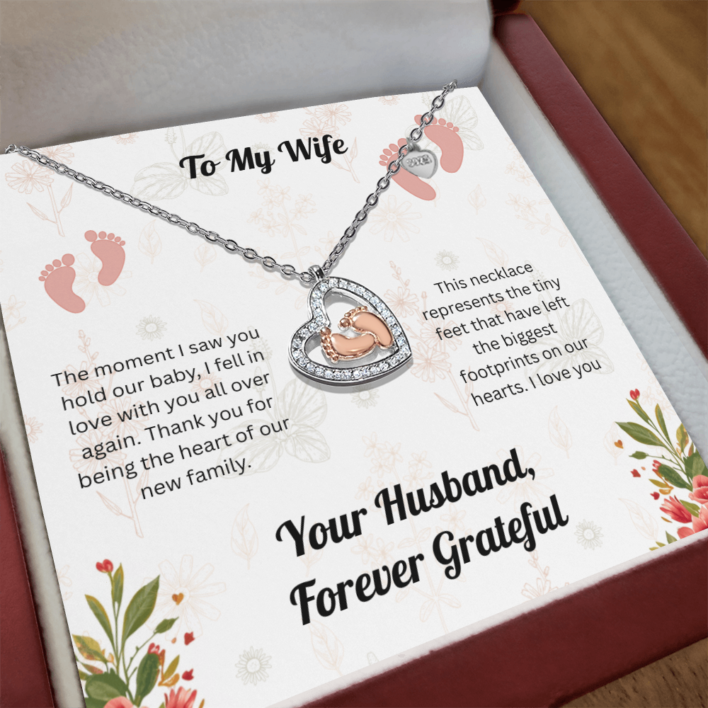 Baby Feet Heart Necklace 3